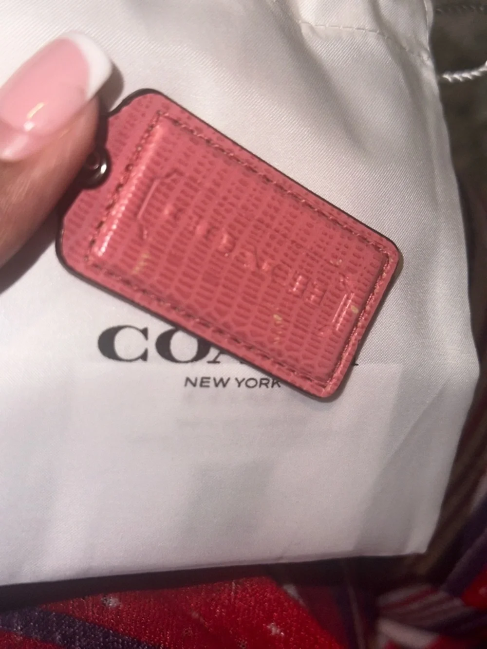 Coach Pink Leather Hangtag